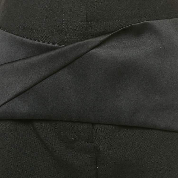 Pre Owned Balenciaga Black Wool & Mohair Origami Draped Shorts M