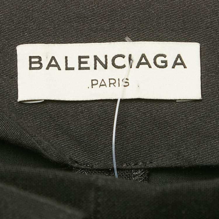 Pre Owned Balenciaga Black Wool & Mohair Origami Draped Shorts M