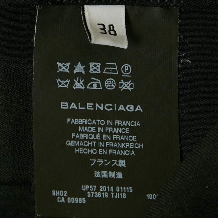 Pre Owned Balenciaga Black Wool & Mohair Origami Draped Shorts M
