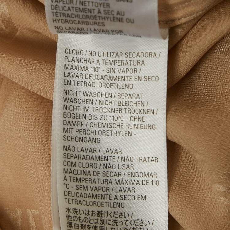 مملوكة مسبقًا Balenciaga Beige Logo Jacquard Satin Trousers M