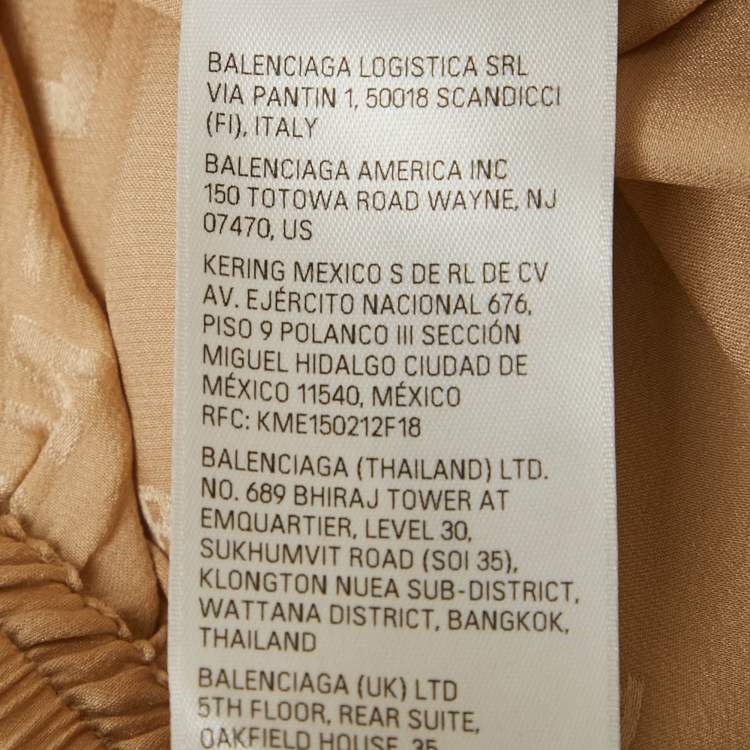 مملوكة مسبقًا Balenciaga Beige Logo Jacquard Satin Trousers M