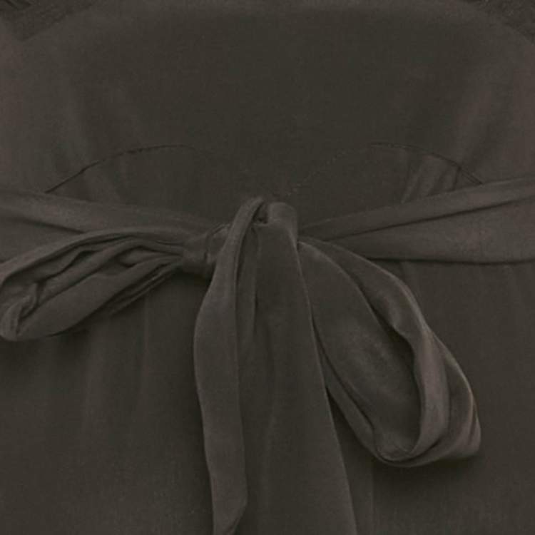 Pre Owned Balenciaga Black Silk Flared Maxi Dress S