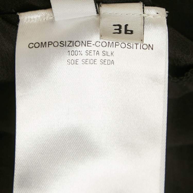 Pre Owned Balenciaga Black Silk Flared Maxi Dress S