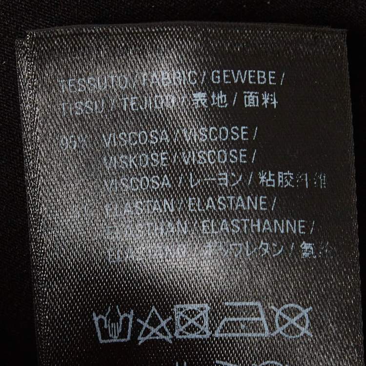 Pre Owned Balenciaga Black Logo All-Over Print Jersey Fitted Top S