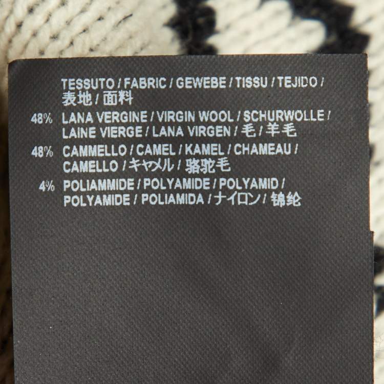 Pre Owned Balenciaga Black All Over Logo Wool Blend Knit Sweater M