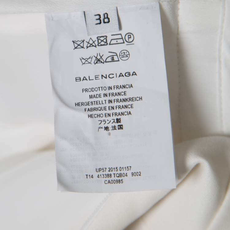 Pre Owned Balenciaga Cream Cotton Sleeveless Peplum Top M