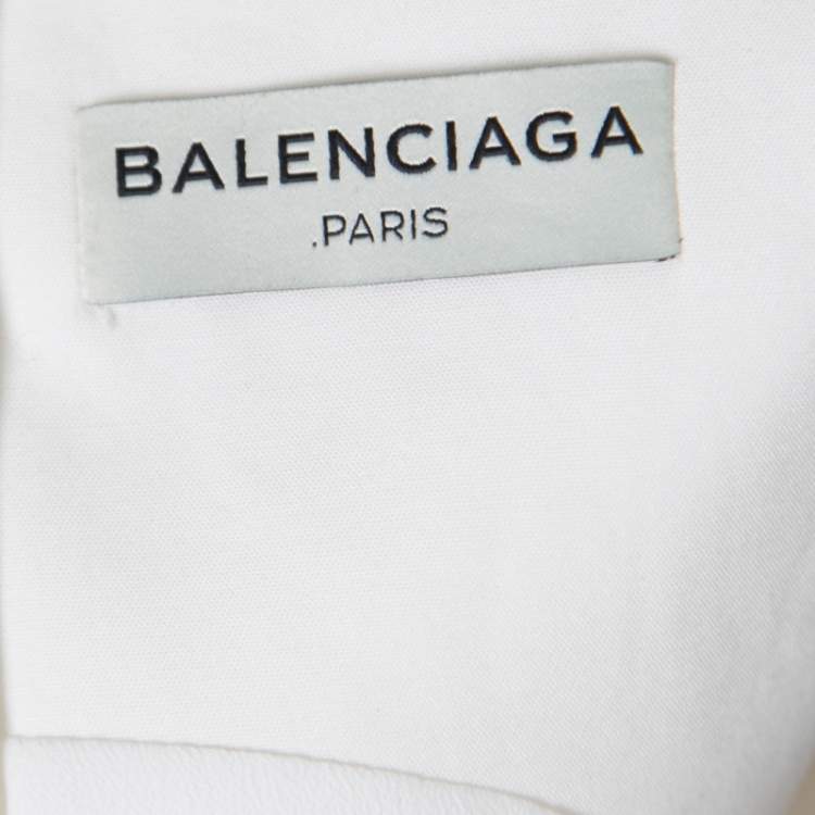 Pre Owned Balenciaga Cream Cotton Sleeveless Peplum Top M