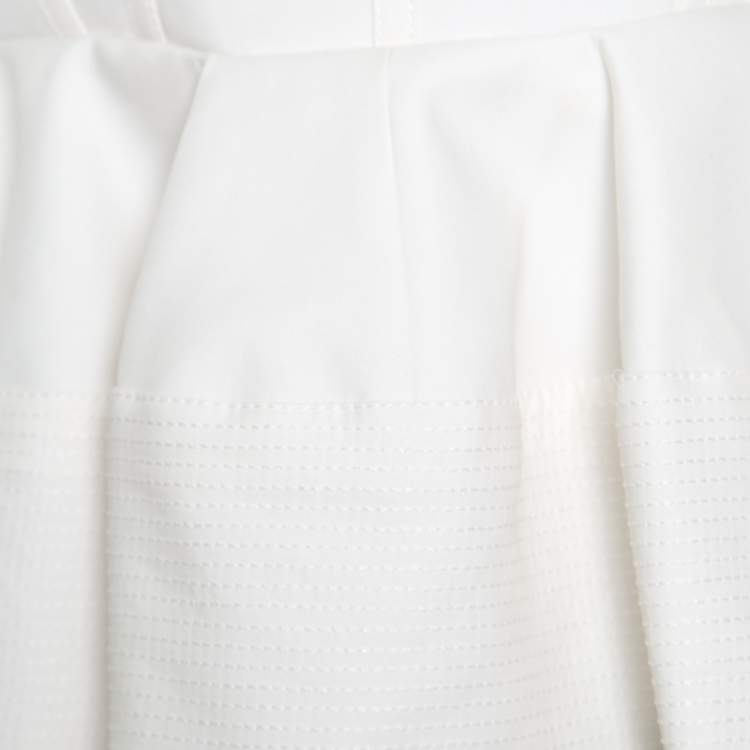 Pre Owned Balenciaga Cream Cotton Sleeveless Peplum Top M