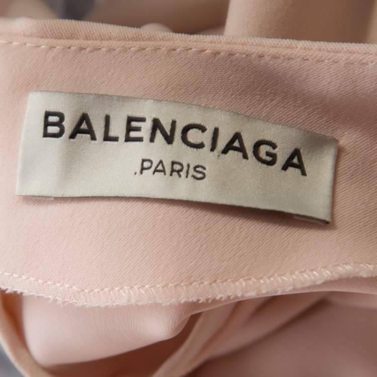 Pre Owned Balenciaga Pink and Black Inverted Pleat Detail Tunic S