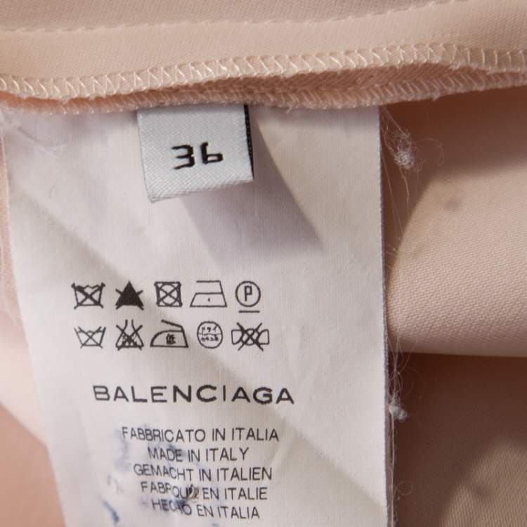 Pre Owned Balenciaga Pink and Black Inverted Pleat Detail Tunic S