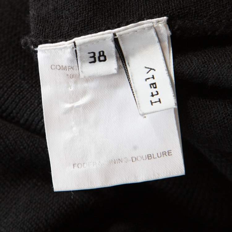Pre Owned Balenciaga Black Wool Kimono Sleeve Button Front Cardigan M