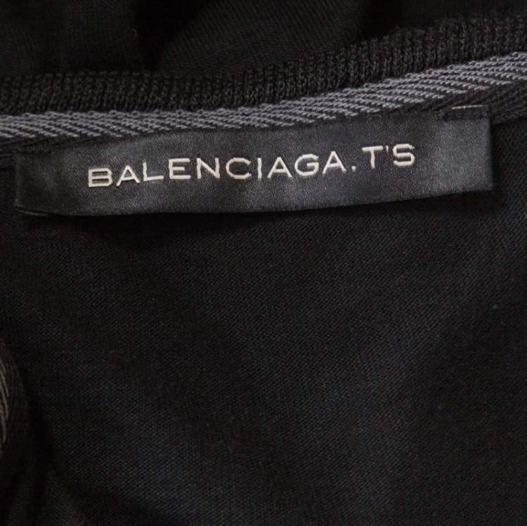 Pre Owned Balenciaga Black Jersey Stud Embellished Panel Racer Back Tank Top S