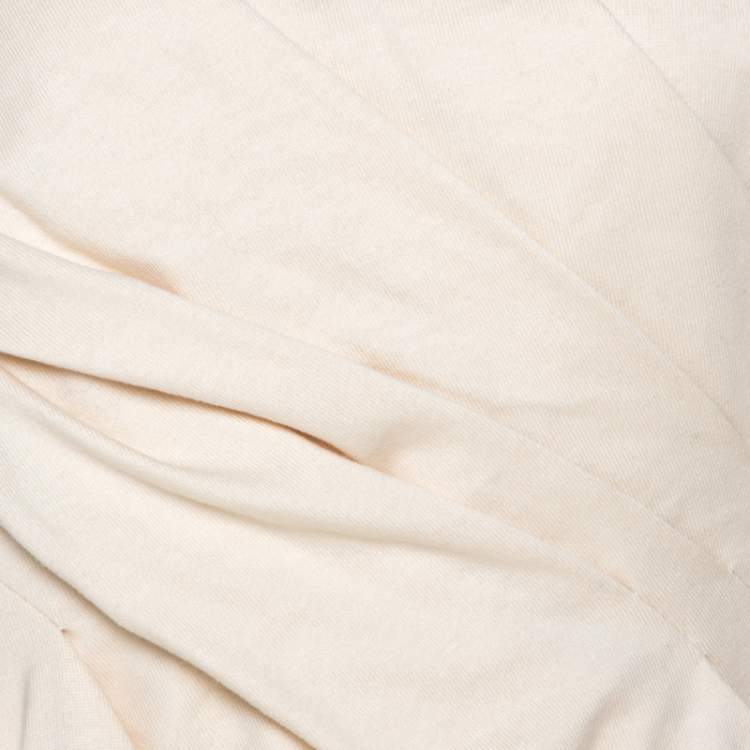 Pre Owned Balenciaga Cream Cotton Wrinkled Detail Sweatshirt M 