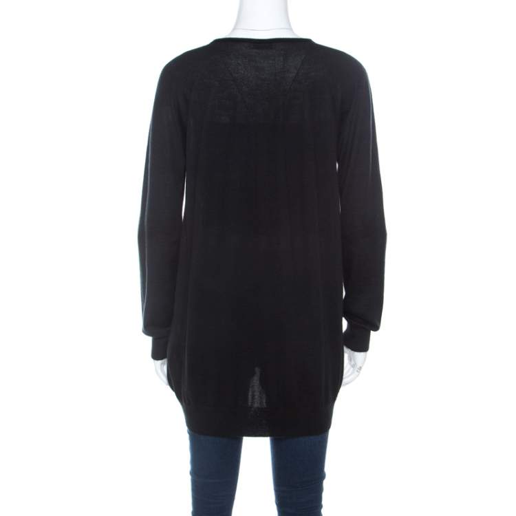 Pre Owned Balenciaga Black Cashmere Raglan Sleeve Long Sleeve Sweatshirt L