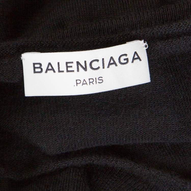 Pre Owned Balenciaga Black Cashmere Raglan Sleeve Long Sleeve Sweatshirt L