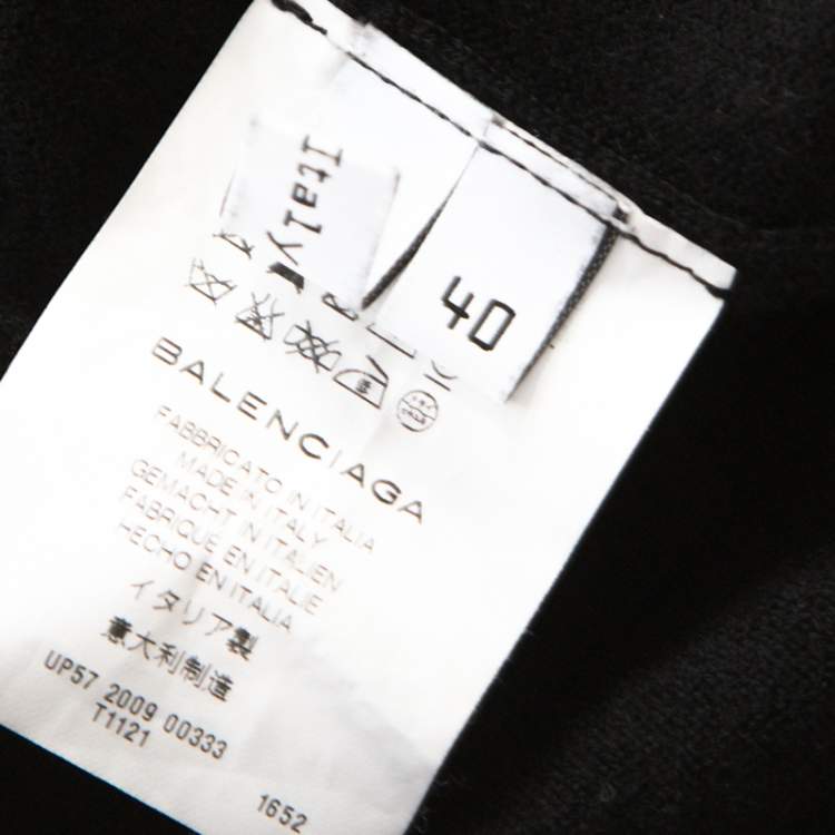 Pre Owned Balenciaga Khaki Green Wool Cut-Out Detail Short Dress S