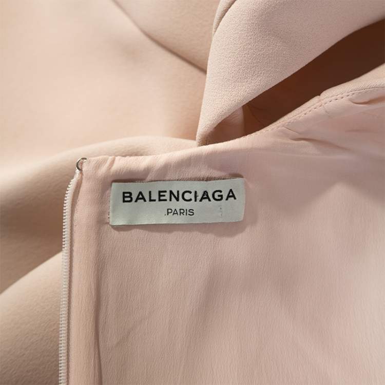 Pre Owned Balenciaga Pink Crepe Sleeveless Pocket Detail Dress L
