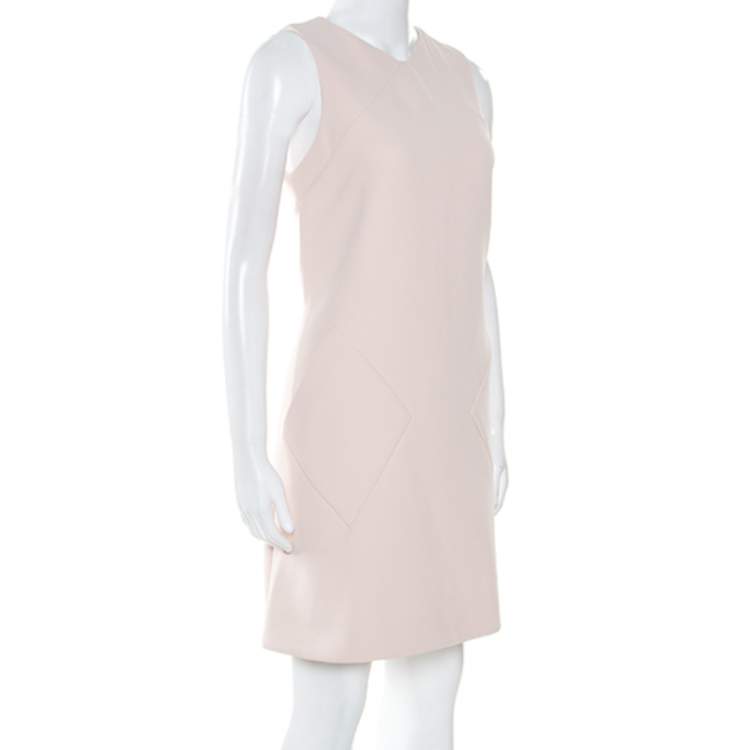 Pre Owned Balenciaga Pink Crepe Sleeveless Pocket Detail Dress L