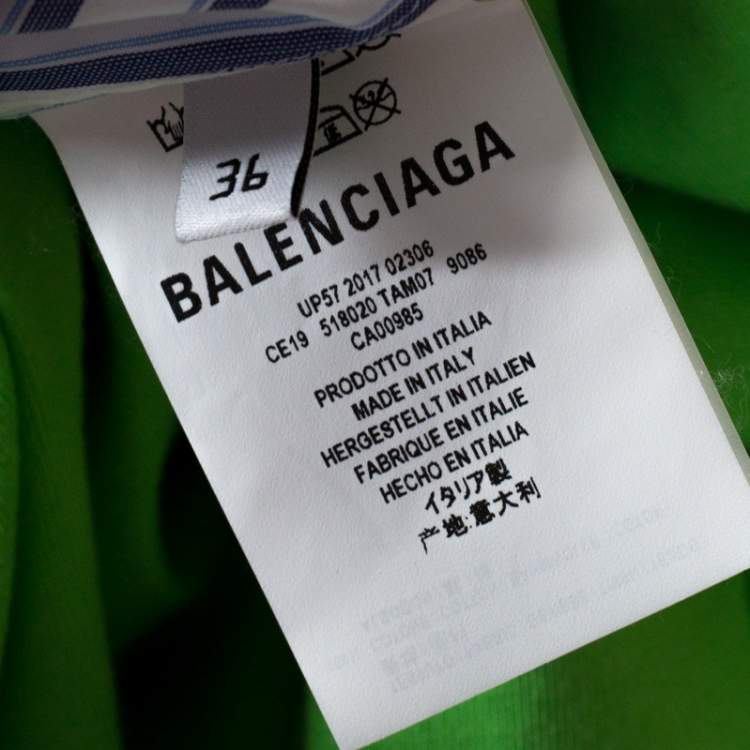 مملوكة مس�بقًا Balenciaga Bicolor Striped Cotton T-Shirt Detail Oversized Shirt S