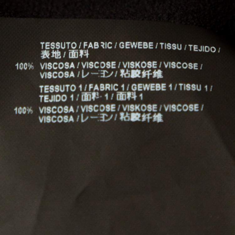 Pre Owned Balenciaga Black Crepe Fringed Poncho L