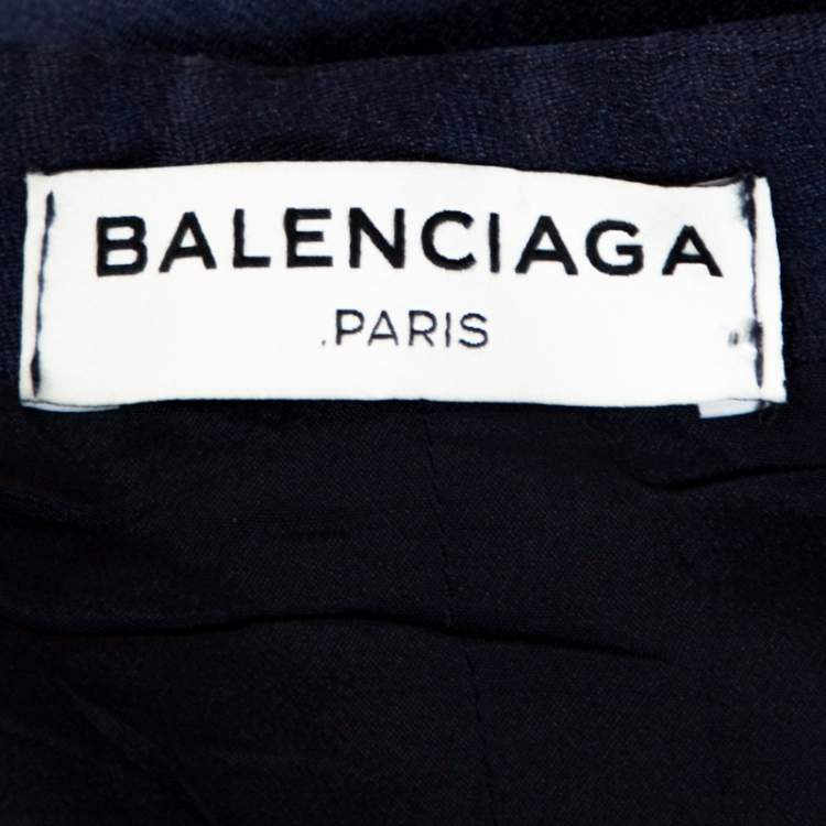 Pre Owned Balenciaga Bicolor Silk and Canvas Sleeveless Dress L 