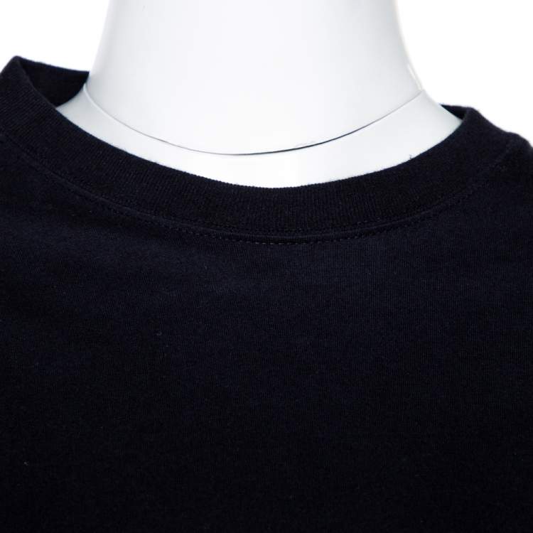 Pre Owned Balenciaga Black Cotton Asymmetric Kimono T Shirt M 