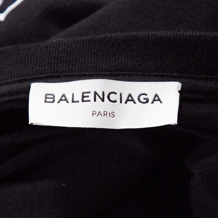 Pre Owned Balenciaga Black Cotton Asymmetric Kimono T Shirt M 