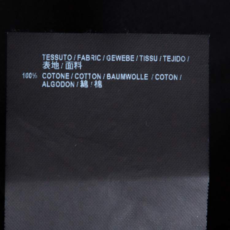 Pre Owned Balenciaga Black Rear Stamp Print Cotton Crew Neck T-Shirt L