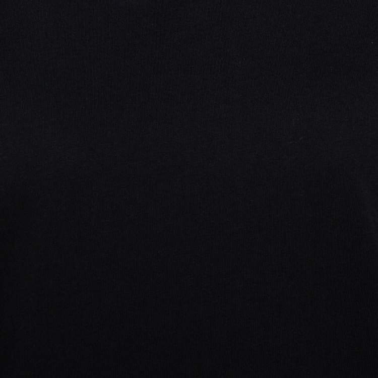 Pre Owned Balenciaga Black Rear Stamp Print Cotton Crew Neck T-Shirt L