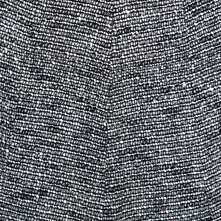 Pre Owned Balenciaga Monochrome Tweed Gomme Mini Skirt S