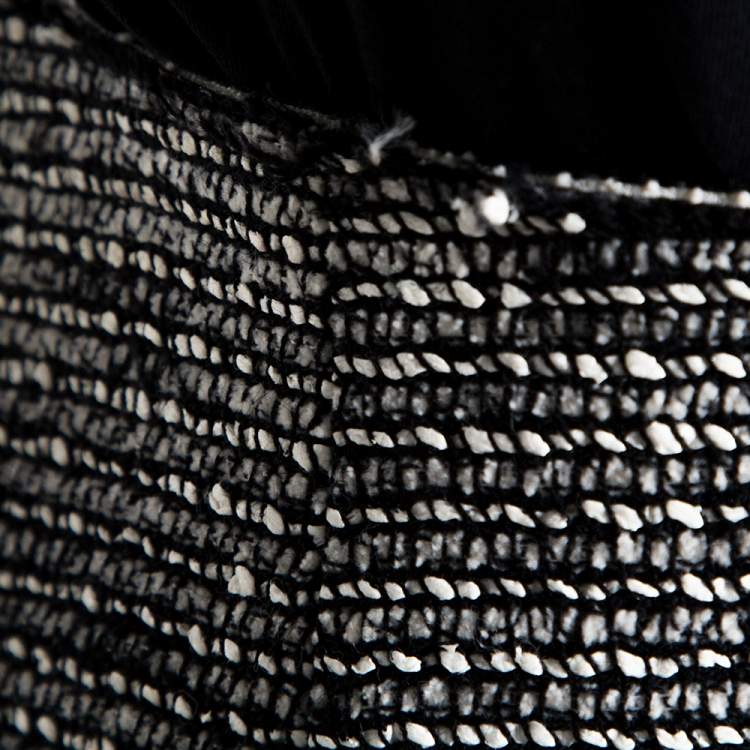 Pre Owned Balenciaga Monochrome Tweed Gomme Mini Skirt S
