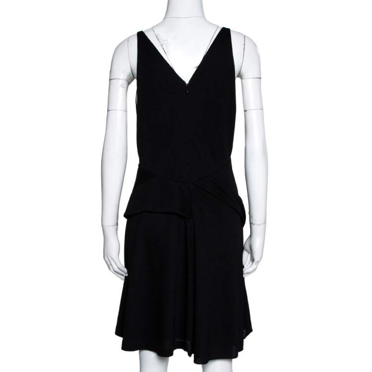Pre Owned Balenciaga Black Knit Perforated Detail Sleeveless Dress L