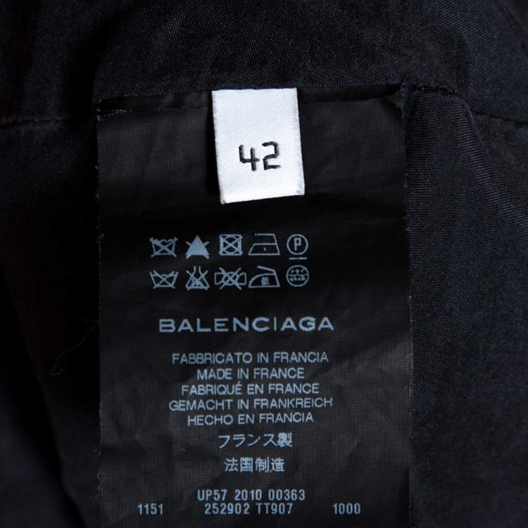 Pre Owned Balenciaga Black Knit Perforated Detail Sleeveless Dress L