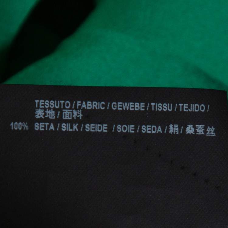 Pre Owned Balenciaga Green Silk Pleated Asymmetrical Blouse M