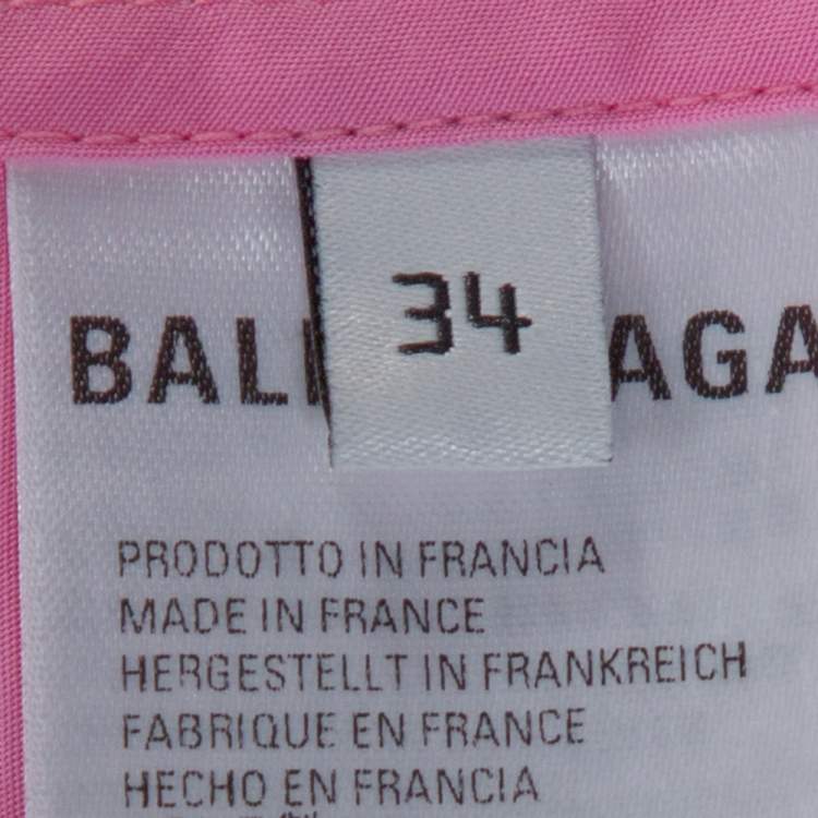 Pre Owned Balenciaga Pink Poplin New Swing Oversized Shirt S