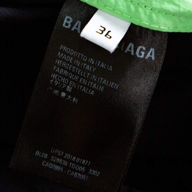 Pre Owned Balenciaga Color Block Logo Oversized Zip Up Jacket S