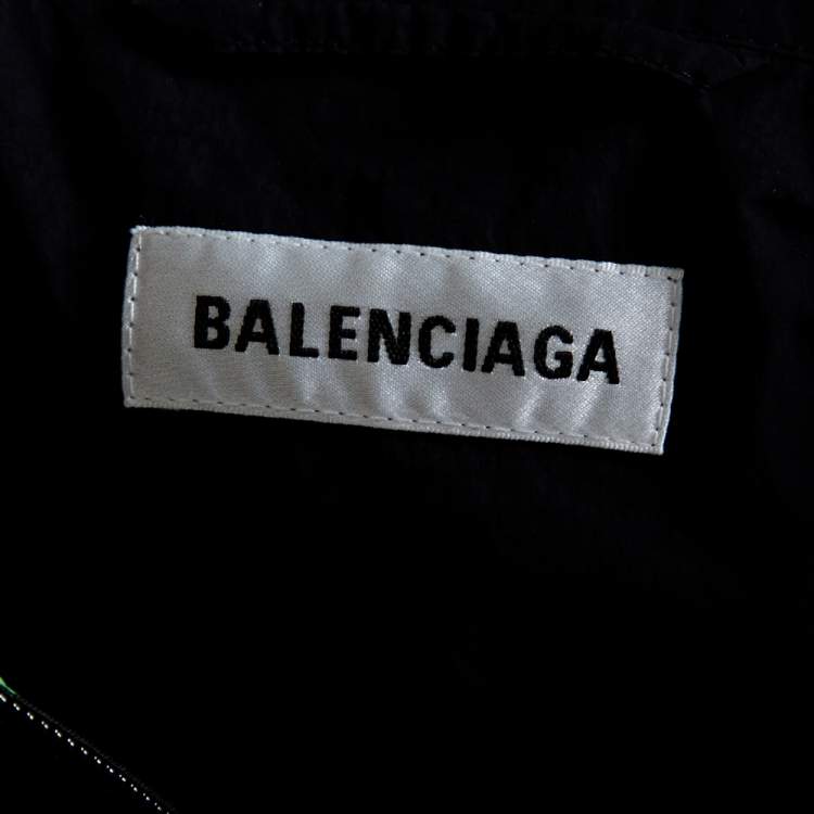 Pre Owned Balenciaga Color Block Logo Oversized Zip Up Jacket S