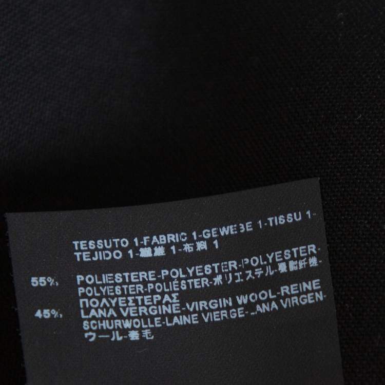 Pre Owned Balenciaga Black Wool Flap Closure Detail Tailored Pants M