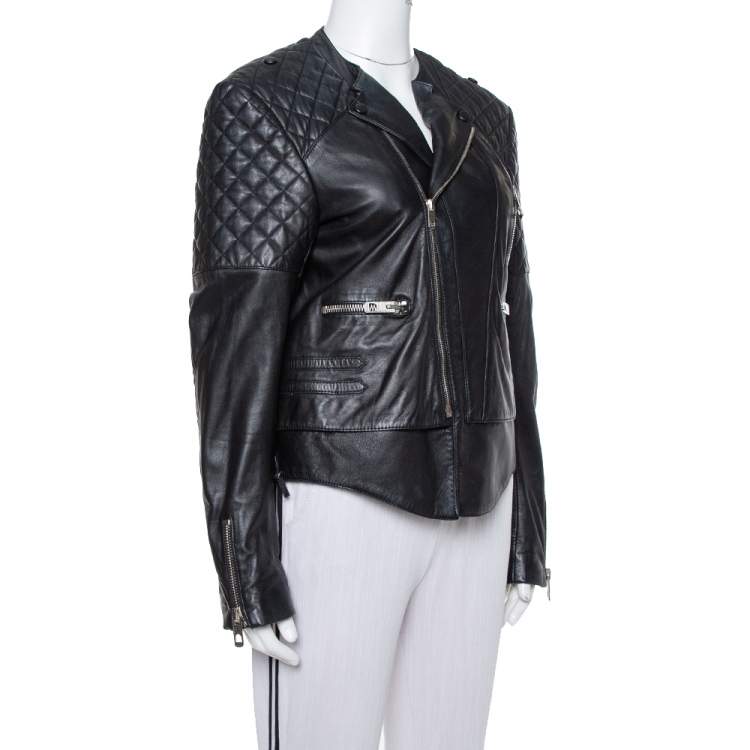Balenciaga Black Leather Detail Biker Jacket L Balenciaga | TLC