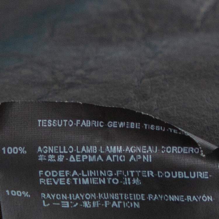 Pre Owned Balenciaga Black Leather Zipper Front Biker Jacket S