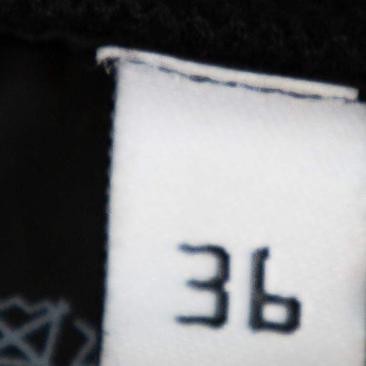 Pre Owned Balenciaga Black Knit Logo Detail High Waist Leggings S
