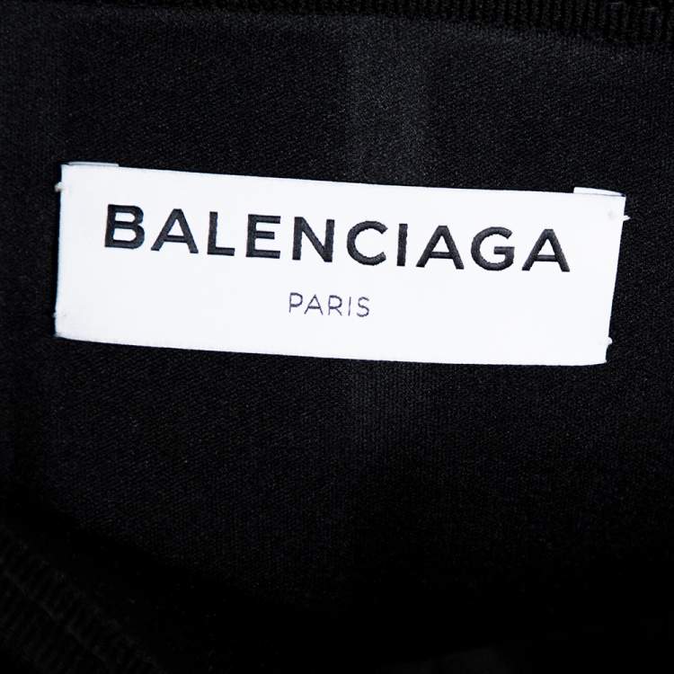 Pre Owned Balenciaga Green Scuba Car-Mat Look Asymmetric Wrap Skirt S