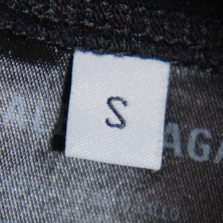 Pre Owned Balenciaga Black Cotton Paris Flag Embroidered Crewneck T-Shirt S