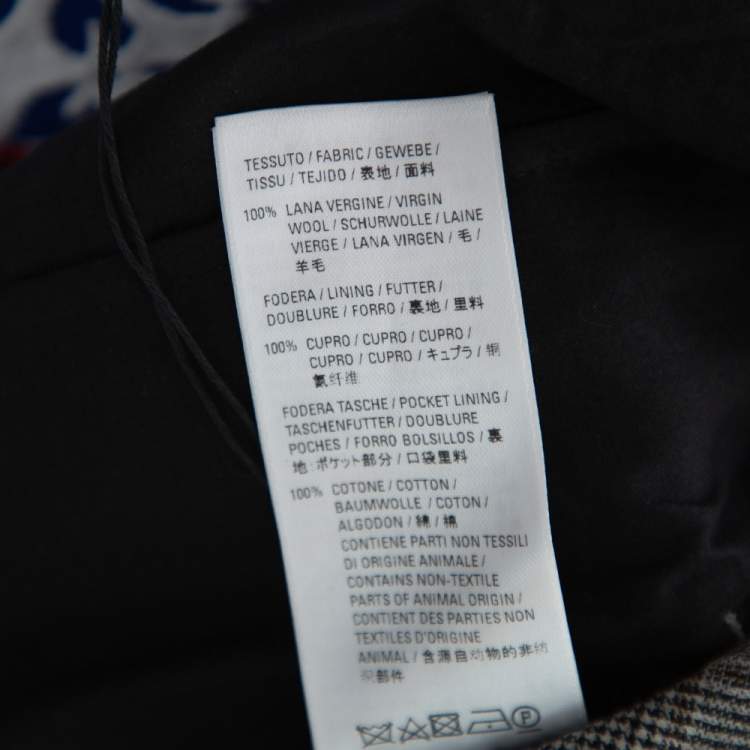 Pre Owned Balenciaga Grey Checkered Wool Trousers S