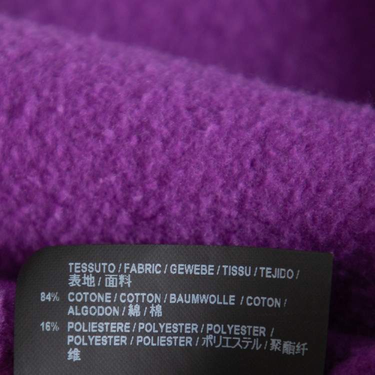Pre Owned Balenciaga Purple Logo Printed Cotton Hoodie S