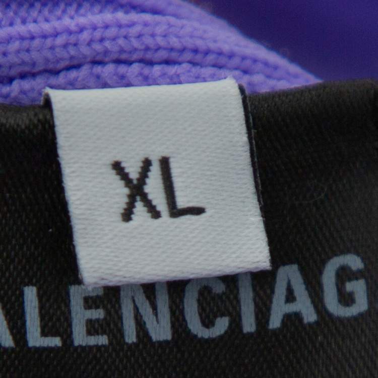 Pre Owned Balenciaga Lavender Rib Knit Long Sleeve Crewneck T-Shirt XL