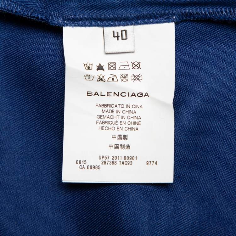Pre Owned Balenciaga Color Block Silk Sleeveless Shift Dress M