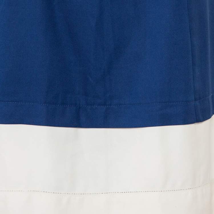 Pre Owned Balenciaga Color Block Silk Sleeveless Shift Dress M