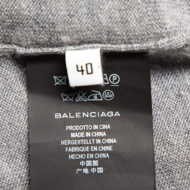 Pre Owned Balenciaga Grey Wool & Cashmere Oversized Sweater Dress M