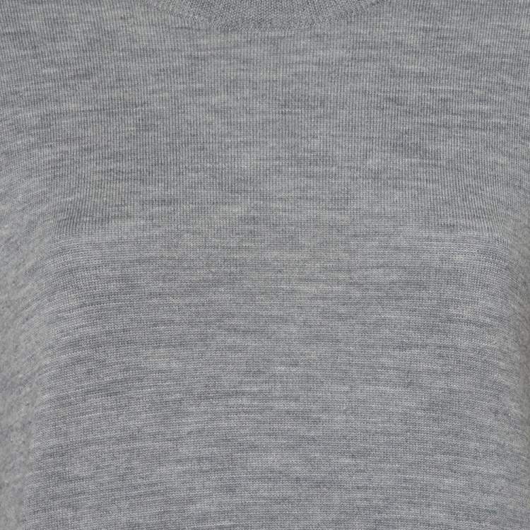 Pre Owned Balenciaga Grey Wool & Cashmere Oversized Sweater Dress M